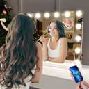 Gvnkvn Vanity Mirror with Lights Lighted Makeup Mirror with 15 Dimmable LED Bulbs,3 Color Lighting Modes,USB Charging Port Touch Control,Sturdy Metal Frame Design 24x18 Inch,White