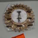 Honiway Wall Clock Battery Operated 12 in Rustic Wood Boho Sunburst Decorative Wall Clock Silent Non Ticking Farmhouse Small Wall Clocks for Living Room Kitchen Bathroom Bedroom Decor (Rustic Brown)