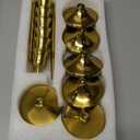 Gold Candlestick Holders Set Of 6, Weighted, Metal Taper Candle Stick Holders, Vintage Christmas Brass Home Decor for Table, Mantel, Room Decorations Housewarming Gift Gold-6