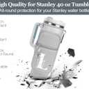 LOKASS Initial Water Bottle Holder with Strap for Stanley Cup 40 oz Tumbler, Personalized A-Z, Water Bottle Carrier Bag with Phone Pocket & Carabiner for Stanley Cup Accessories