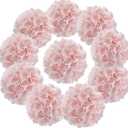 Flojery Silk Hydrangea Heads Artificial Flowers Heads with Stems for Home Wedding Decor,Pack of 10 (Baby Pink)