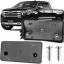 License Plate Bracket Accessories for Chevrolet Chevy Silverado 1500 2022 2023 2024 2025, Front Bumper License Plate Holder Replacement Frame Black Mount