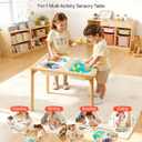 VEVOR Sensory Table for Toddlers, Foldable Wooden Kids Activity Table with Double-Sided Board, Storage Bins, and Non-Slip Feet, for Boys and Girls Playing Sand and Water, Drawing, Studying, Dining, 20.4"D x 32.3"W x20"H