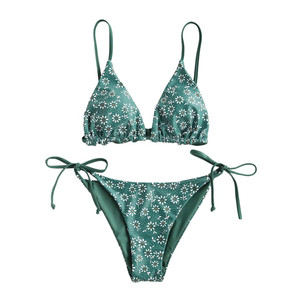 ZAFUL Women's Triangle Bikini Floral String Bikini Set Two Piece Swimsuit Bathing Suits, Size M