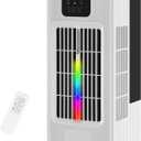 Cooling Fan,4-IN-1 Air Cooler w/ 3-Level Humidify & 4 Speeds, 7-Color Night Lights, 8H Timer for Smart Auto-off, 2.0L Tank Desk Misting Fan for Bedroom Room Office Living Room