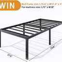 LUMUNANCE Metal Bed Frame Twin Size - 18 Inch Heavy-Duty Twin Platform Bed Frame No Box Spring Needed, Easy Assembly, Noise-Free, Sturdy Mattress Foundation, Underbed Storage Space