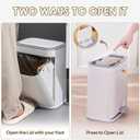 Procade Office Can with Lid, 3 Gallon Bathroom Garbage Can, Narrow Plastic Bin with Press top Lid and Pedal, Slim Gray Can Waste Basket for Room, RV,Dorm.