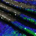 DUOBAO Reversible Sequin Fabric by The Yard Green to Black Flip Sequins Mermaid Reversible Two Color Change Sewing Sequence Fabrics for DIY, Size: 1 Yard