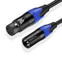 XLR Cable, Microphone Cables 1.5ft, Short XLR Male to Female Cable 3 Pin Suitable for Speaker Systems, Radio Station, Stage Lighting and More- 1 Pack