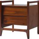Walker Edison Leif Scandi Angled Drawer-Face Nightstand, 22 Inch, Walnut (Walnut 22 Inch)
