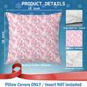 Pink Christmas Berry Botanical Pillow Covers 18x18, Preppy Christmas Decor, Holiday Winter Xmas Flower Decorative Throw Pillow Covers for Couch Sofa Bedroom Living Room Home