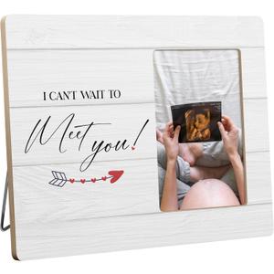 Pregnancy Announcement Gifts for Newly Mother Father, Sonogram Picture Frame, I Can't Wait to Meet You, 4x6 Inch Photo