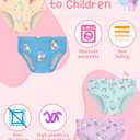 100% Cotton Girls Underwear Tagless Comfort Toddler Panties (6-Pack) (3T, Blue-unicorn-a23)