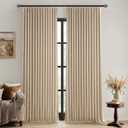MIULEE Taupe Pinch Pleated 100% Blackout Linen Curtains for Bedroom, Room Darkening Memory Trained Light Blocking Window Curtains 84 inches Long for Living Room, Black Out Pleat Drapes, 2 Panels