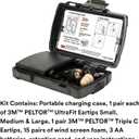 3M PELTOR TEP-200 Tactical Ear Plug Kit, NRR 23dB, Rechargeable, Noise Reduction, Construction, Law Enforcement