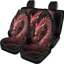 Dragon Seat Cover for Men Red Rose Universal Car Interior Accessories All Season Full Set Car Seat Protective Cover Gift