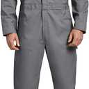 Dickies Men's 7 1/2 Ounce Twill Deluxe Long Sleeve Coverall - Industrial Workwear, Zipper Front, Garage Uniform Fit (Large Tall, Gray)