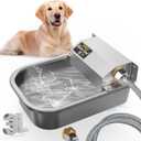 Automatic Water Dispenser for Dogs, Patented 3L Outdoor Dog Drinking Water Bowl, Stainless Steel Waterer Feeder Suitable for Chicken Livestock Animal,Fit 3/4'' GHT Faucet, Wall-Mounted, Easy to Clean