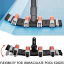 TidyMister Heavy Duty Pool Vacuum Head with Swivel Handle -Extra-Wide Weighted Vac Heads Side Brush & Wheels for Vinyl Liner-Deep Cleaning for Inground & Above Ground Swimming Pool - Orange