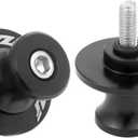 2Pcs Motorcycle Swing Arm Spools for Yamaha YZF R1 R3 R6 R6S R25 R15 R125 600R Aluminum (Black)