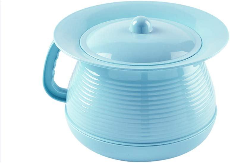 Chamber Pot Bedpan Urinal Bottle Urine Pots Potty Pee Bucket Bedside Urinal with Lids to Prevent Odors, Suitable for Kids, Women and Men (Blue)