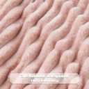 NEWCOSPLAY Super Soft Throw Blanket Pink Premium Silky Flannel Fleece 3D Ribbed Jacquard Lightweight Bed Blanket All Season Use (Pink Ribbed, Throw(50"x60"))