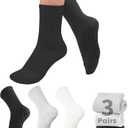 Purplepig 3 Pairs Grip Pilates Socks Non-Slip Yoga Socks for Women Pilates, Pure Barre, Barefoot Workout, Pregnancy, Hospital (5.5-9, 05 Black/White/Light Grey)