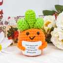 ZWJZMC Mini Funny Positive Carrot Cute Knitted Potato Creative Wool Crochet Inspirational Cheer Up Christmas Birthday Small Gift for Women Girlfriend Coworker Friend Sister Her Room Office Decor