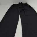 Anyhold Womens Capri Pants Loose High Waisted Wide Leg Lounge Pants Drawstring Casual Palazzo Trousers with Pockets (X-Large, Black)