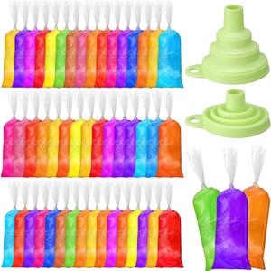 Hoolerry 600 Pcs Disposable Ice Lolly Bags Plastic Mold Ice Cream Bags with Silicone Foldable Funnel for Making Candy Yogurt Freeze Lolly(2 x 7.9 Inch)