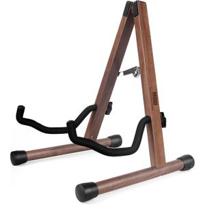MUSO Guitar Stand,Acoustic Guitar Stand,Wood Classical Electric Guitar Stand,Foldable Bass Guitar Stand,Guitar Accessories also fit Bass,Violin,Ukulele(America Black Walnut)