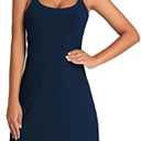 OVRUNS Women's Tennis Dress Built-in Bra & Shorts Exercise Workout Golf Athletic Dress with Pockets Medium
