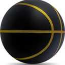 WAYNHUI Official Silent Basketball Size 7 (29.5") New Grooved Airless Foam Soundless Basketball for Quiet Dribbling and Indoor Training NOT Compressed Gift for Youth (Black Upgraded)