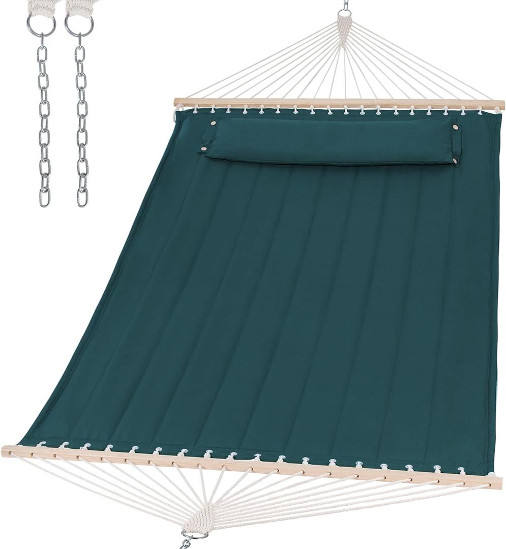 SUNCREAT Hammocks Replacement Hammock for Stand, 475 lbs Capacity, Two Person Patio Hammock for Outside, Dark Green