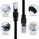 Cat5e Ethernet Cable 150 FT, Long Cat 5e Internet Cable, Black Snagless Patch Cord, Flexible, Network, LAN, PoE, Standard RJ45 Connector for PC, Server, Router, Modem, TV, PS5 - with 15 Cable Ties
