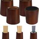 Furniture Raisers Bed Risers - 4 Inch Wooden Circle Heavy Duty Furniture Height Extenders Lifts for Sofa Couch Desk Chair Table Base Raising Space, Convenient Store and Cleaning, Pack of 4