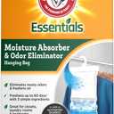 Arm & Hammer Essentials Hanging Moisture Absorber and Odor Eliminator, 17.5 oz., 3 Pack, Linen Fresh, Moisture Absorbers for Closets, Laundry Rooms and Bedrooms, Long-Lasting Freshness (Clear)