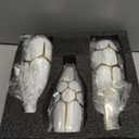 Ceramic Geometric Decorative Vase Set of 3, White and Gold Vases, Modern Home Decor Vases, Suitable for Living Room, Kitchen, Bedroom, Bathroom, Entryway Mantel, and TV Console Decor 