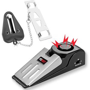 MBBEST Door Stop Alarm & Hotel Door Lock,Dual Protection Security Door Kit,Door Security Devices Pocket Door Stopper Self Defensey Tools for Hotel Travel Home Apartment House (black+black)