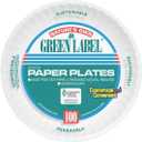 AJM AJMPP6GRE Green Label Paper Plates, Microwavable, 6" Diameter (30 Pack of 100)