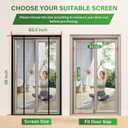 Digram Magnetic Screen Door Upgraded polyethylene Terephthalate Mesh,Double Door Screen Magnetic Closure for Sliding Door,Patio Door,Fit Door Size 80" X 96"
