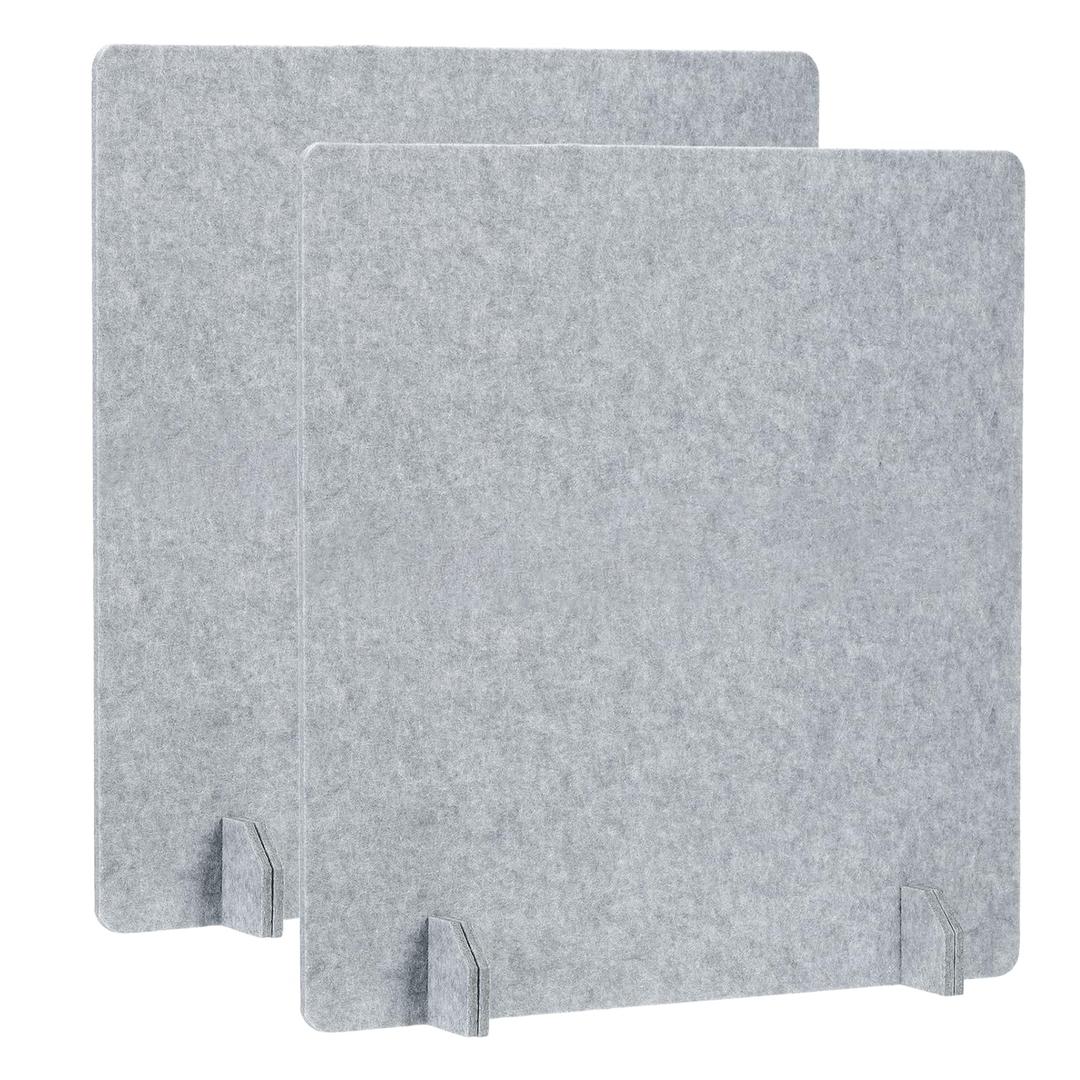 PATIKIL Desk Dividers 24" x 24", 1 Pack Desk Privacy Panel Freestanding Noise Reducing Partition Acoustic Panel with 4Pcs Support Feet for Testing Office Home Library, Cement Gray Style C