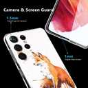 Compatible with Samsung Galaxy S22 Ultra Case, Vintage Cute Funny Fox Slim Fit Soft TPU Shockproof Protective Cover Case Gift for Women Girl