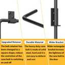 18" Heavy Duty Cane Bolts for Gates with Upgraded Square Hardware Gate Drop Rod with Black Finish for Wood PVC Vinyl Fences Gates, Double Doors-1 Pack