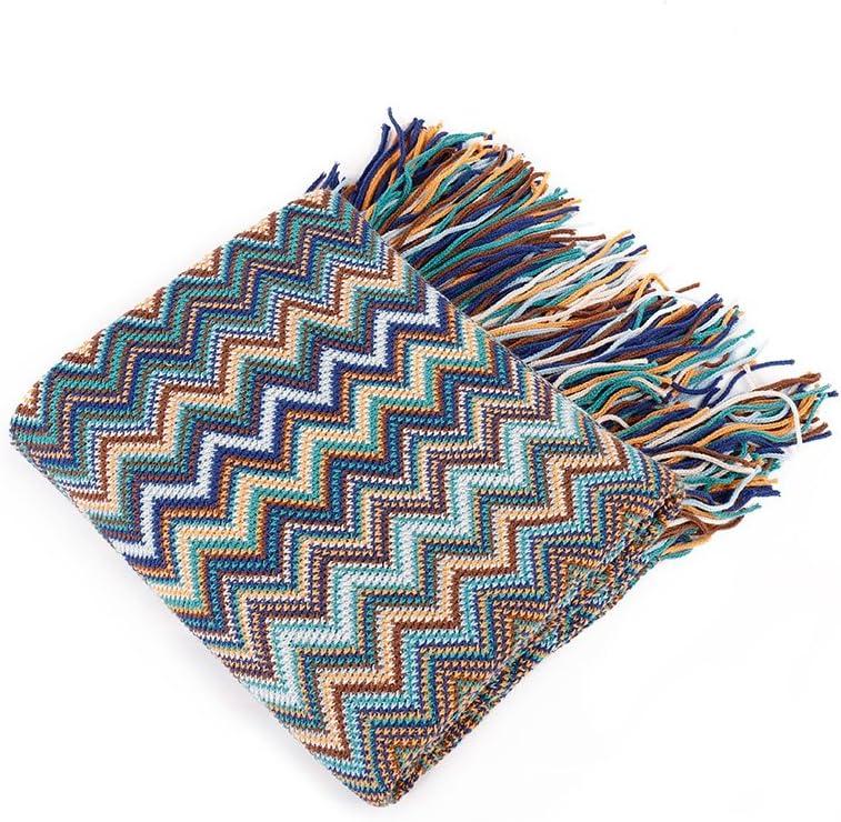 BATTILO HOME Throw Blanket Boho for Couch Bed, Afghan Throw for Home Decor, Decorative Bohemian Teal Blue Throw Blanket, 50"x60"