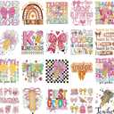 Teacher DTF Transfers Ready to Press - 20 Sheets Last Day of School Iron on Transfers Stickers Back to School T-Shirts Pink Bow Iron on Decals Patches for Backpacks Jeans DIY Costume