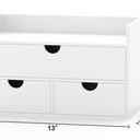 Wisuce Bamboo Desk Organizer  Mini Bamboo Desk Drawer Tabletop Cosmetic Storage Organization for Office or Home White with Shelf