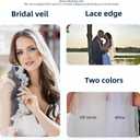Cobirfam Bridal Veil Lace Edge 1 Tier Fingertip Length Wedding Veil with Comb for Brides (Off-white-29in)