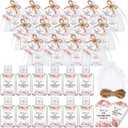 50 Sets Mini Hand Sanitizer Bottles Bulk Wedding Favors for Guests 2oz Empty Travel Size Hand Sanitizer Bottles with 50 Organza Bags Thank You Tags for Wedding Party (Flower, Pink)