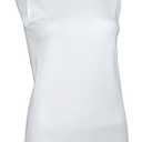 Rosette Women’s Sleeveless Undershirt - Layering Cotton Tank Top– High Neck Camisole, Full Shoulder Design White, Size M